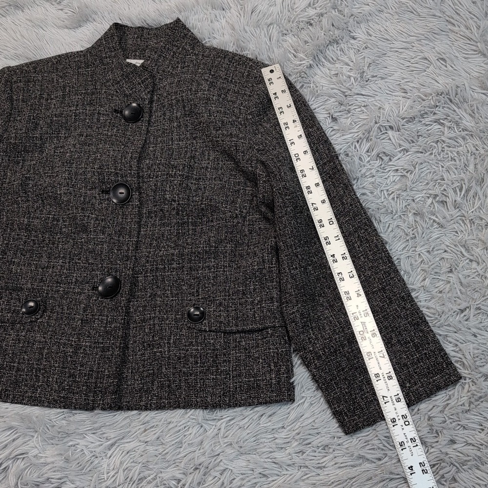Dressbarn Jacket Womens M Gray Blazer Button Up Career‎ Comfort Preppy Casual - Picture 5 of 10
